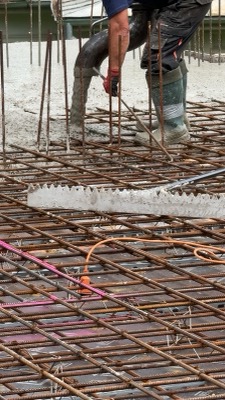 Starpstāvu pārseguma betonēšana